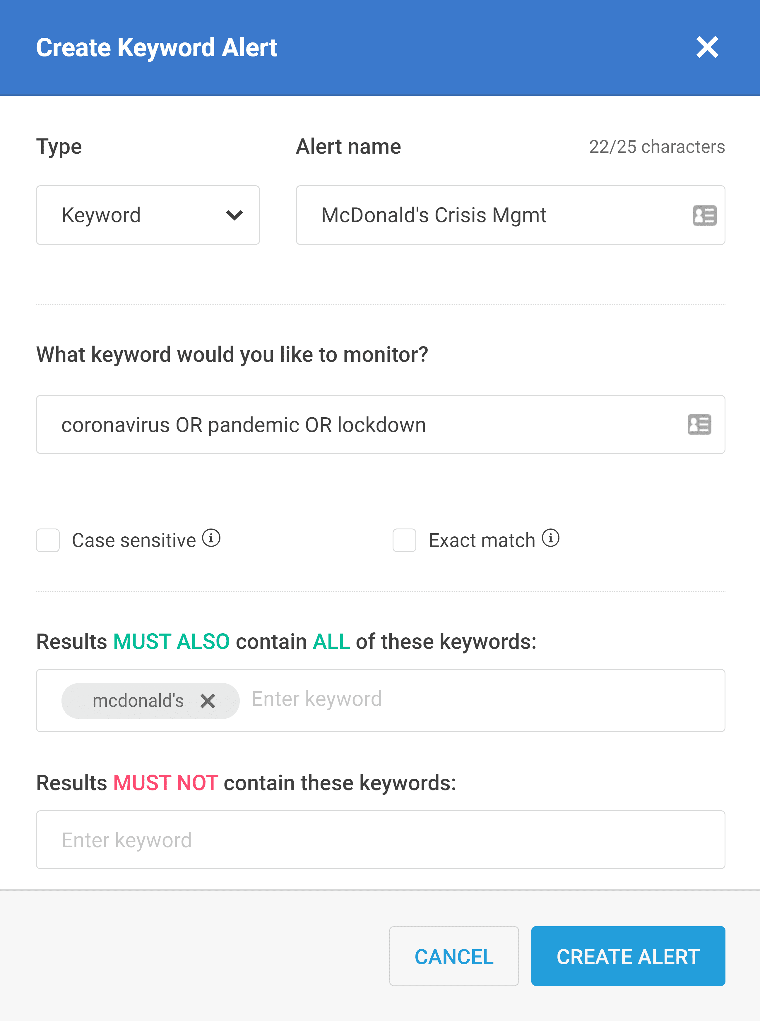 Buzzsumo – Alerta de palavra-chave do McDonalds Buzzsumo – Alerta de palavra-chave do McDonalds